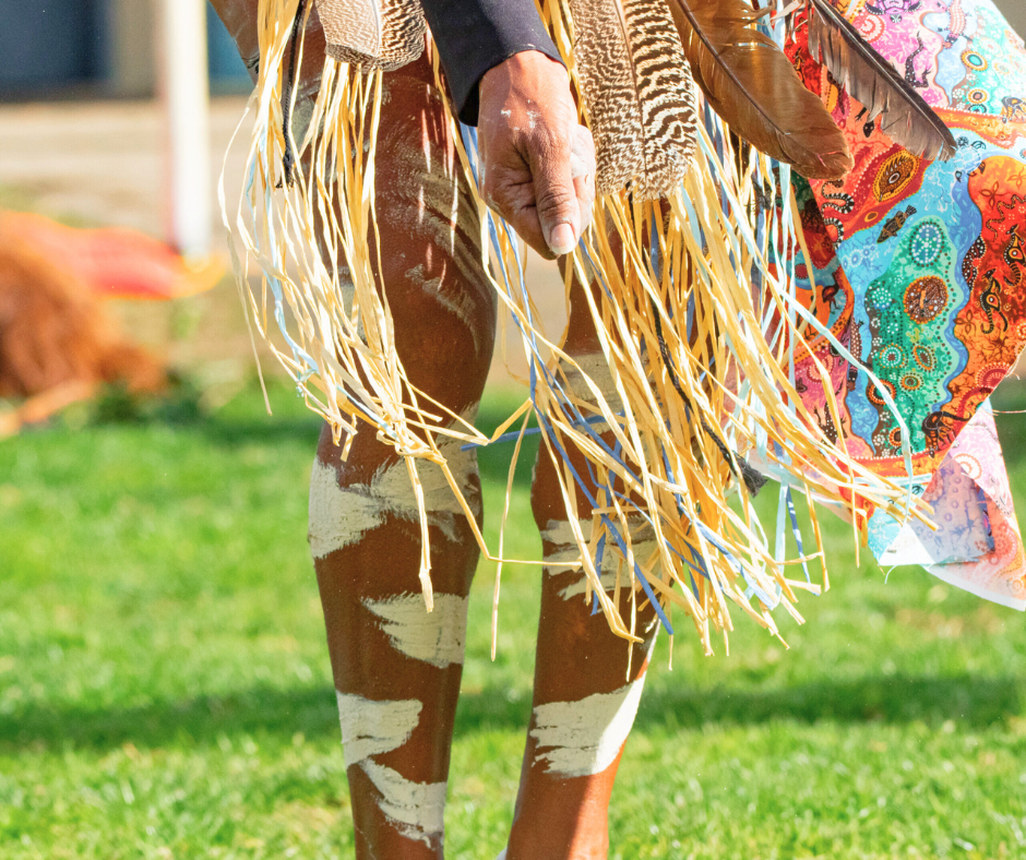 A female Aboriginal traditional dancer.